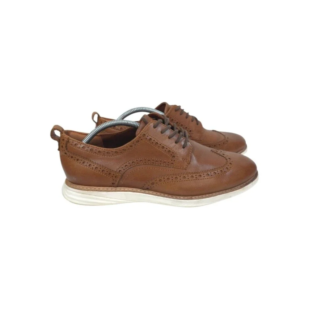 Cole Haan GrandEvolution Wingtip Oxford Brown Leather Dress Shoes Size 9M